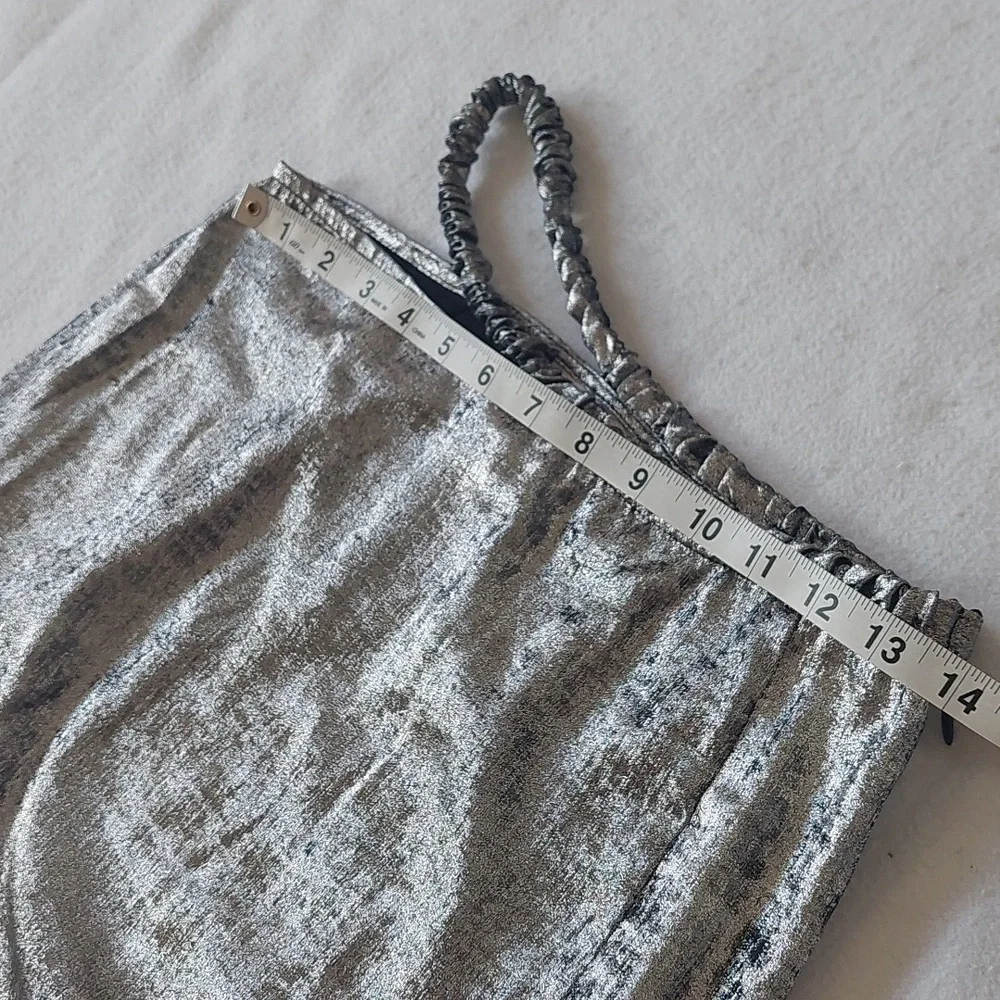 FUTURE COLLECTIVE ALANI NOELLE metallic silver skirt NWT